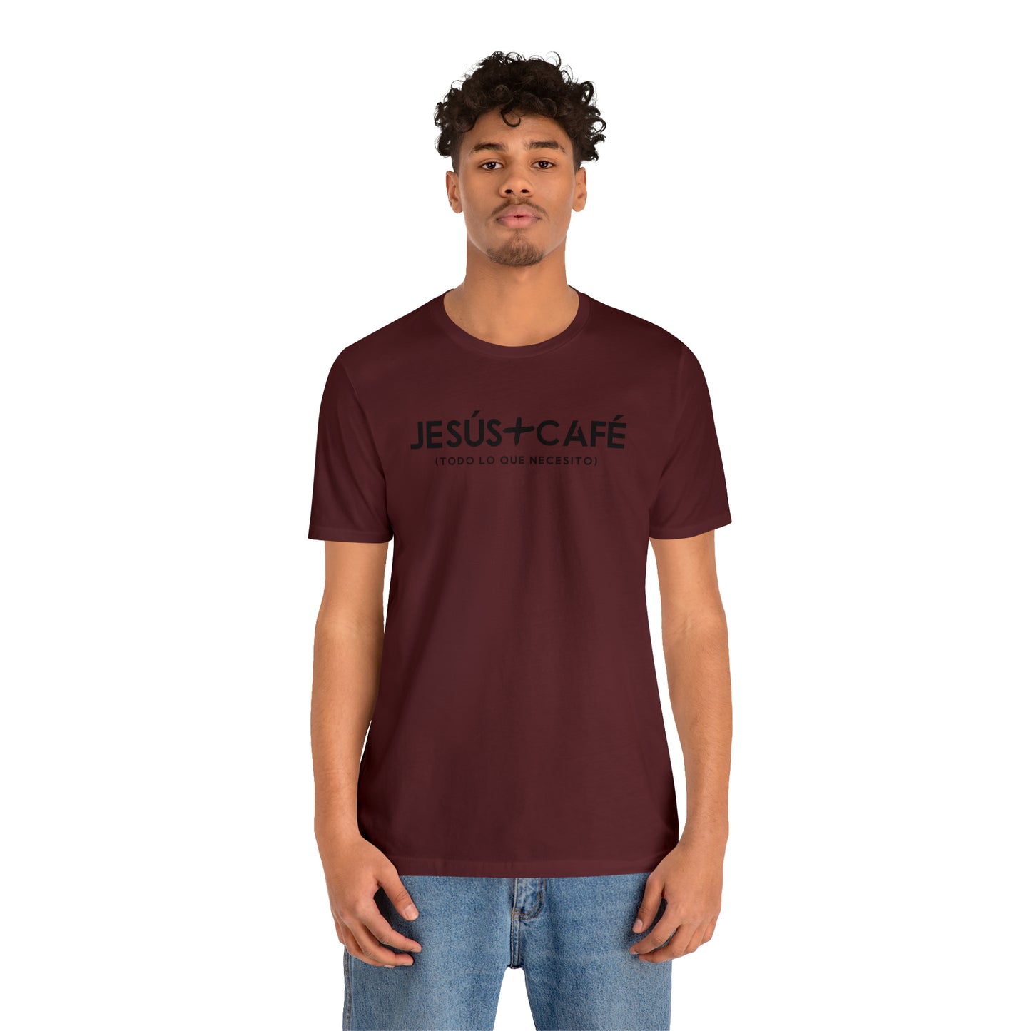 Jesús más Café Unisex Jersey Short Sleeve Tee