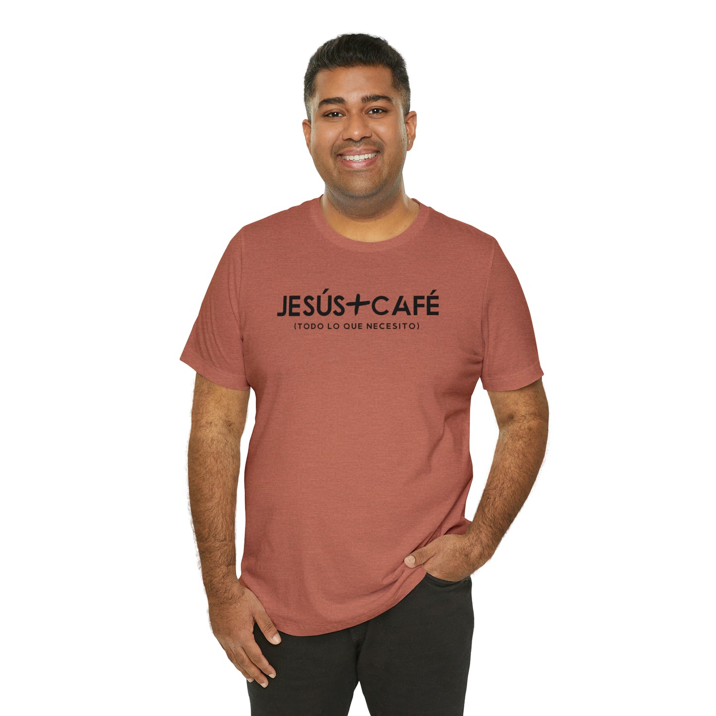 Jesús más Café Unisex Jersey Short Sleeve Tee