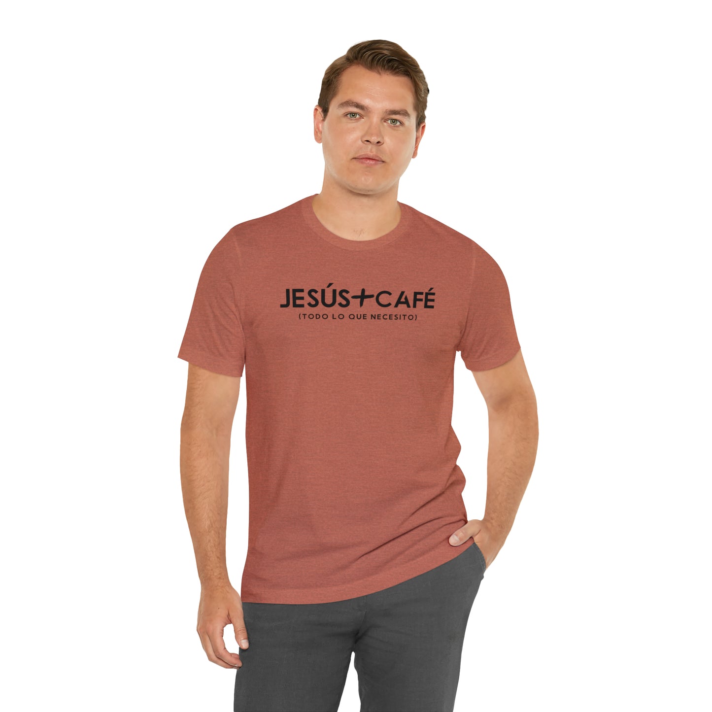Jesús más Café Unisex Jersey Short Sleeve Tee