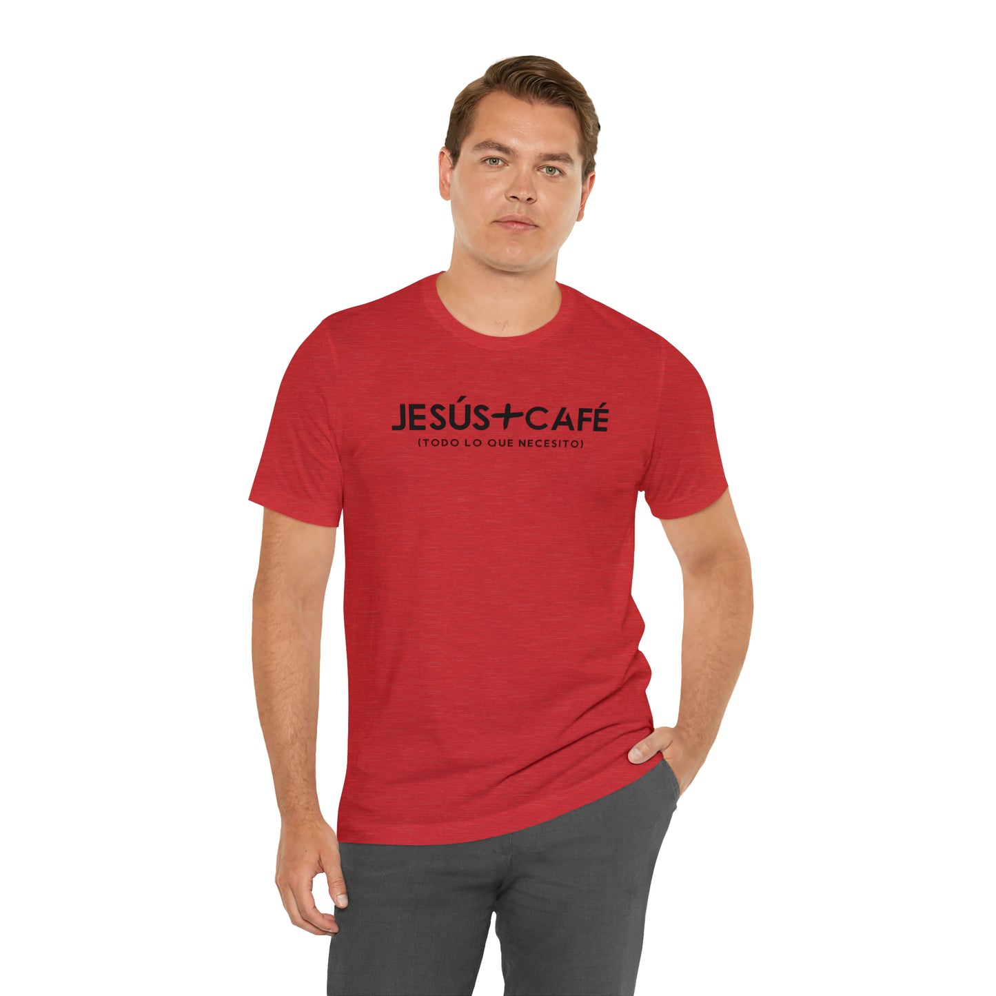 Jesús más Café Unisex Jersey Short Sleeve Tee