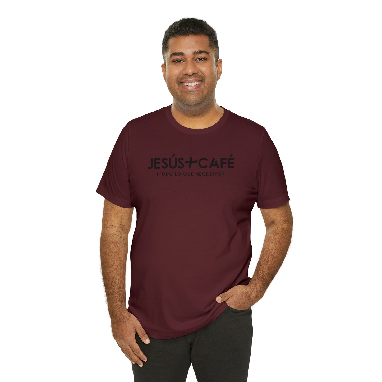 Jesús más Café Unisex Jersey Short Sleeve Tee