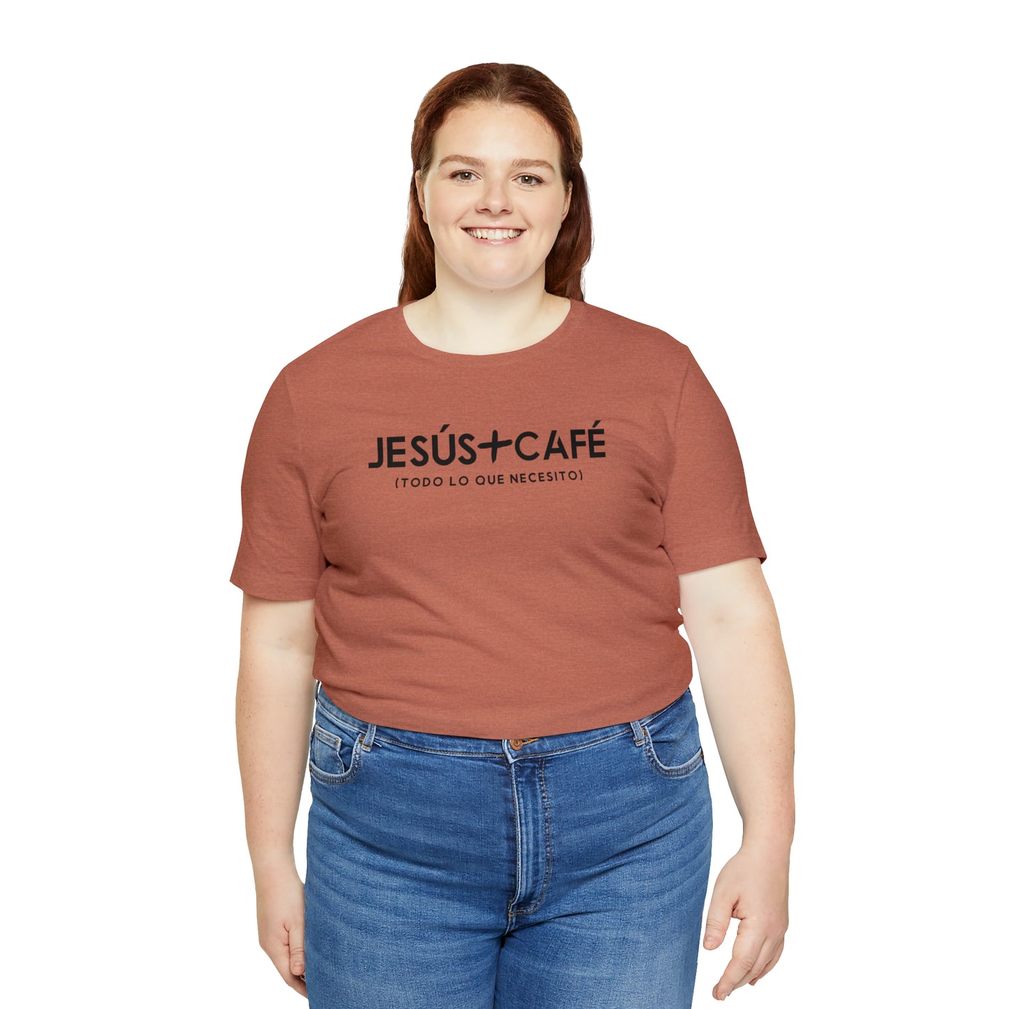 Jesús más Café Unisex Jersey Short Sleeve Tee