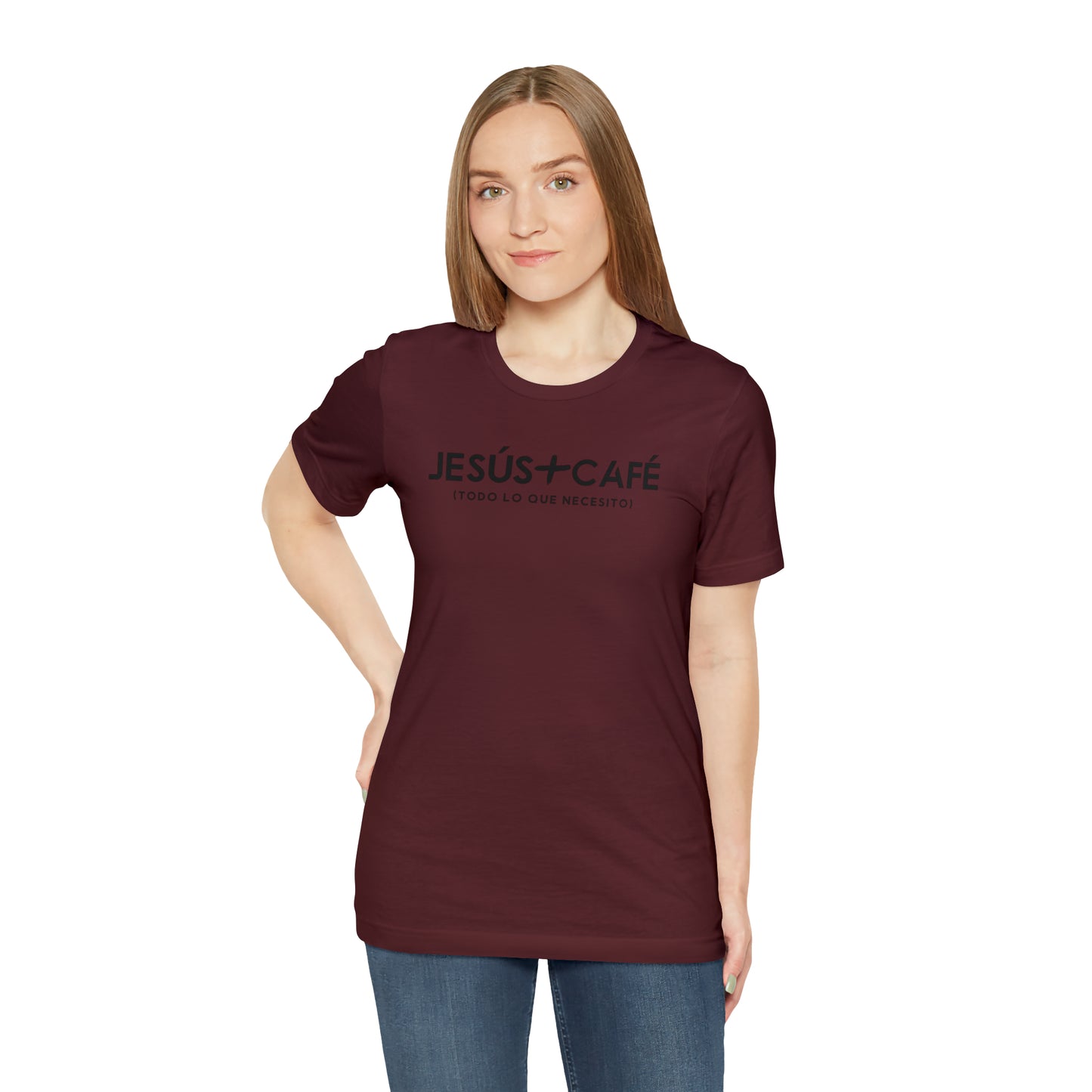 Jesús más Café Unisex Jersey Short Sleeve Tee