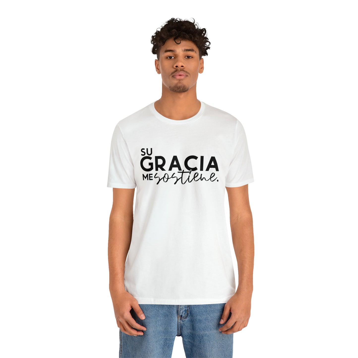 Su Gracia me Sostiene Unisex Jersey Short Sleeve Tee