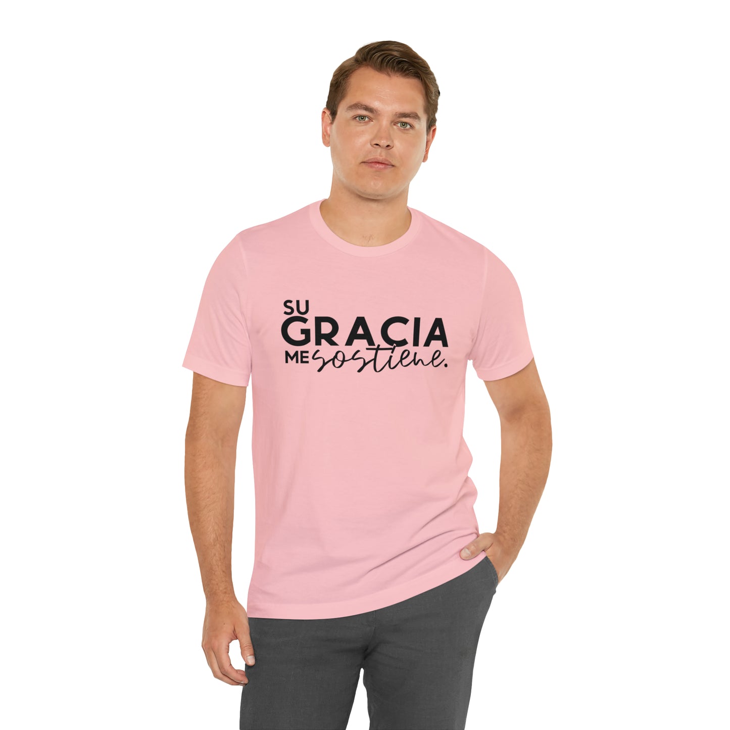 Su Gracia me Sostiene Unisex Jersey Short Sleeve Tee