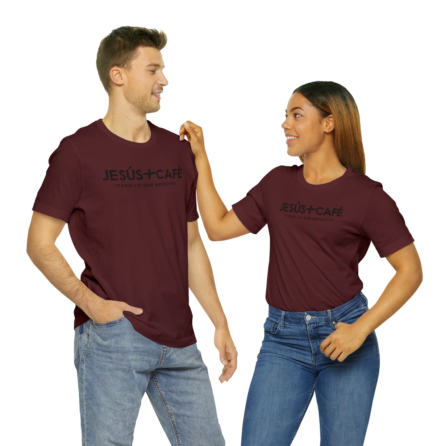 Jesús más Café Unisex Jersey Short Sleeve Tee