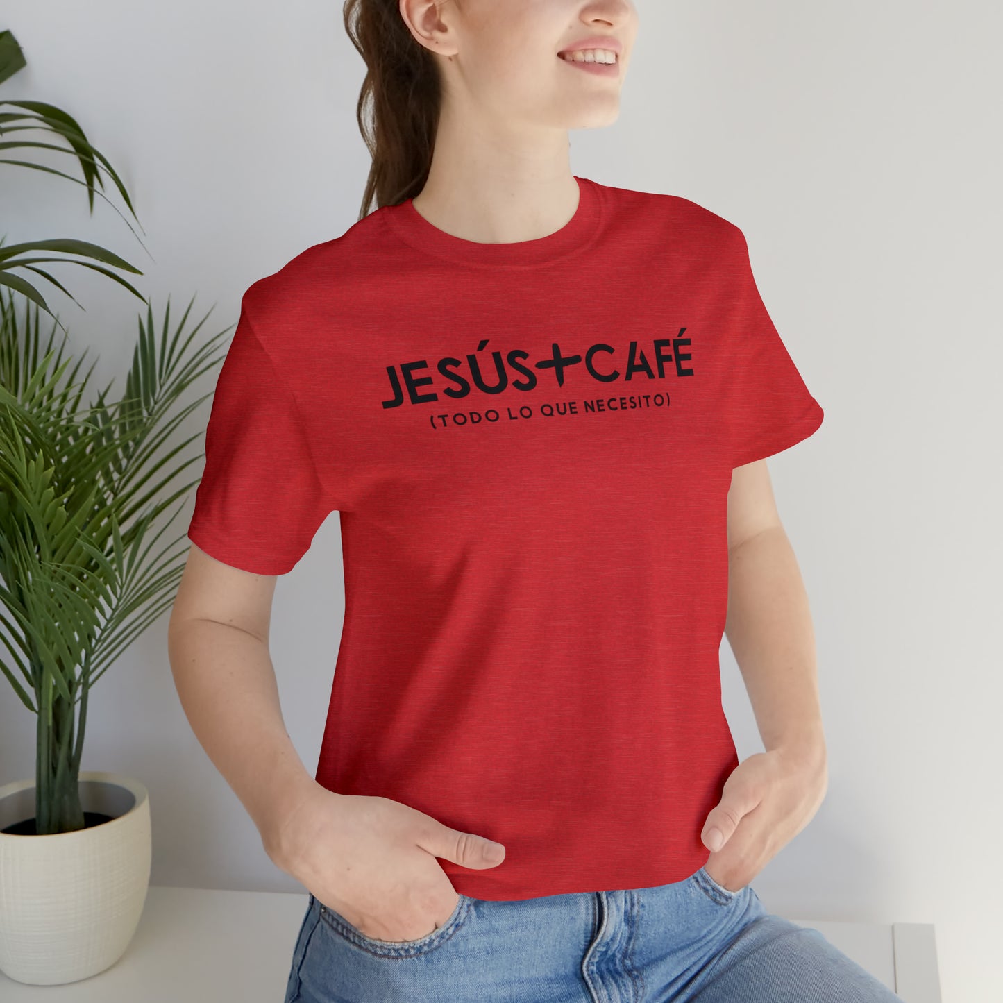 Jesús más Café Unisex Jersey Short Sleeve Tee