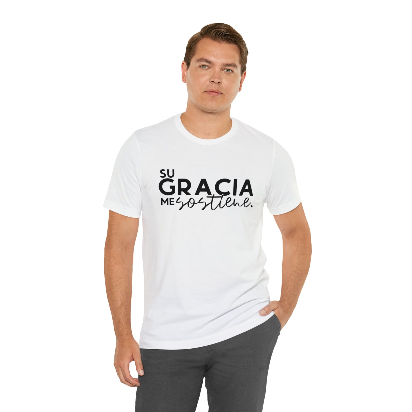 Su Gracia me Sostiene Unisex Jersey Short Sleeve Tee