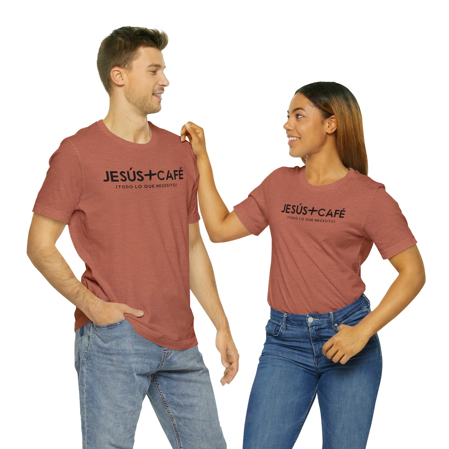 Jesús más Café Unisex Jersey Short Sleeve Tee