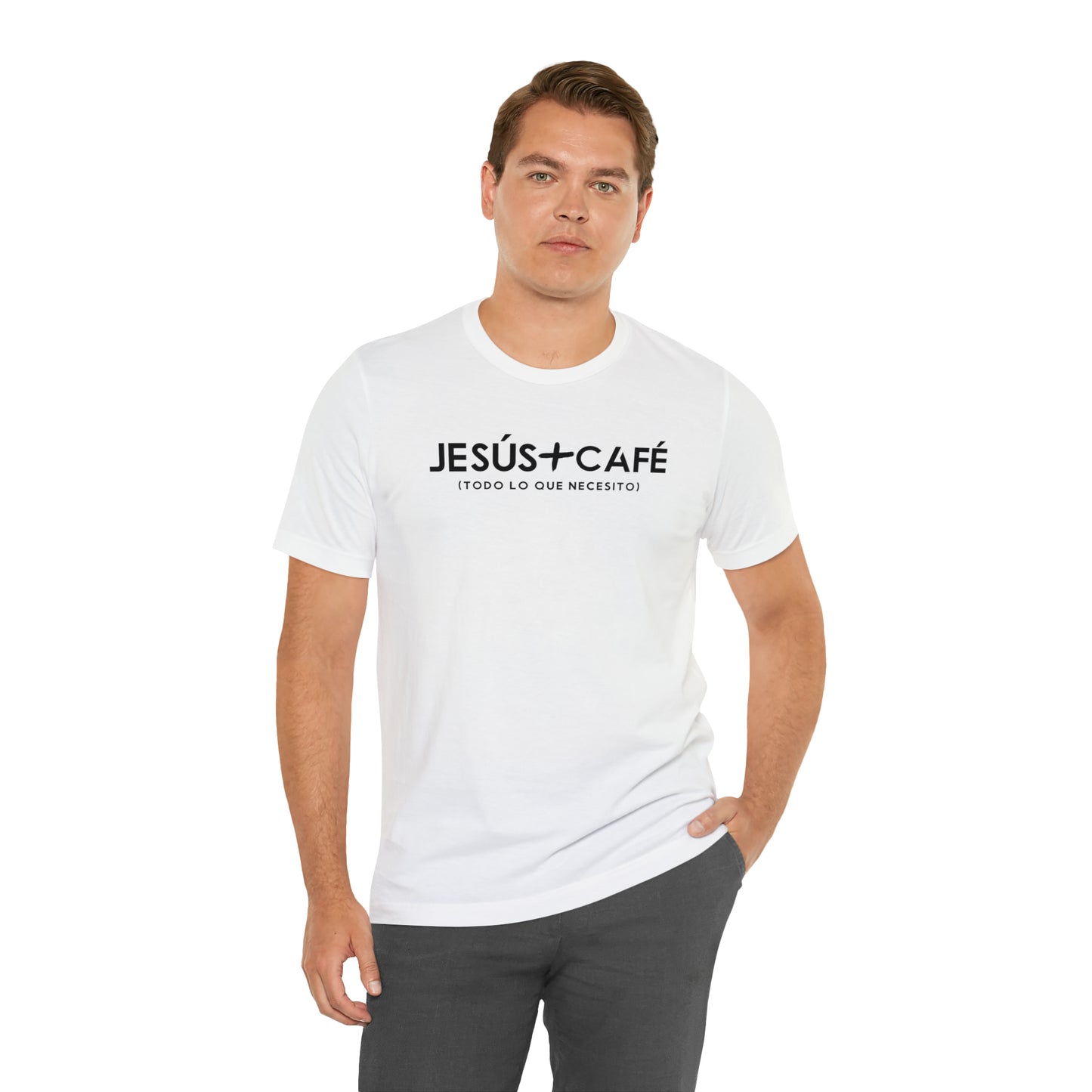 Jesús más Café Unisex Jersey Short Sleeve Tee