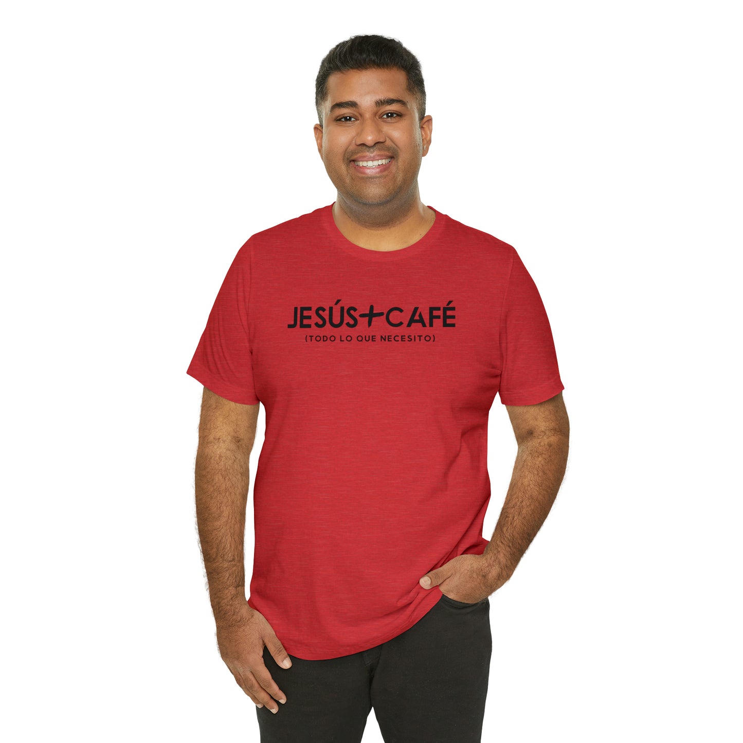 Jesús más Café Unisex Jersey Short Sleeve Tee