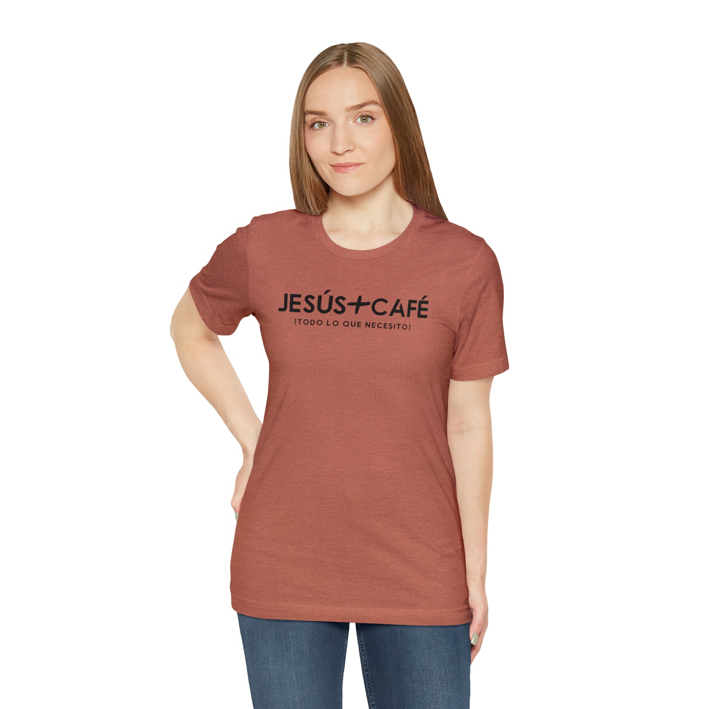 Jesús más Café Unisex Jersey Short Sleeve Tee