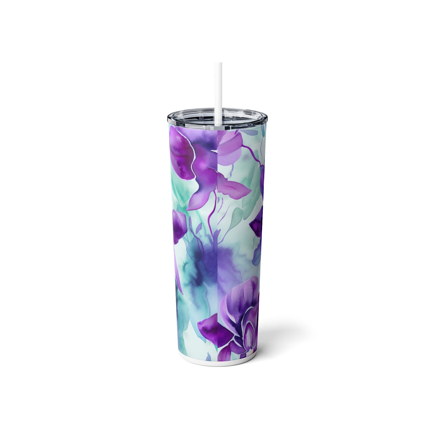 Skinny Steel Tumbler with Straw, 20oz
