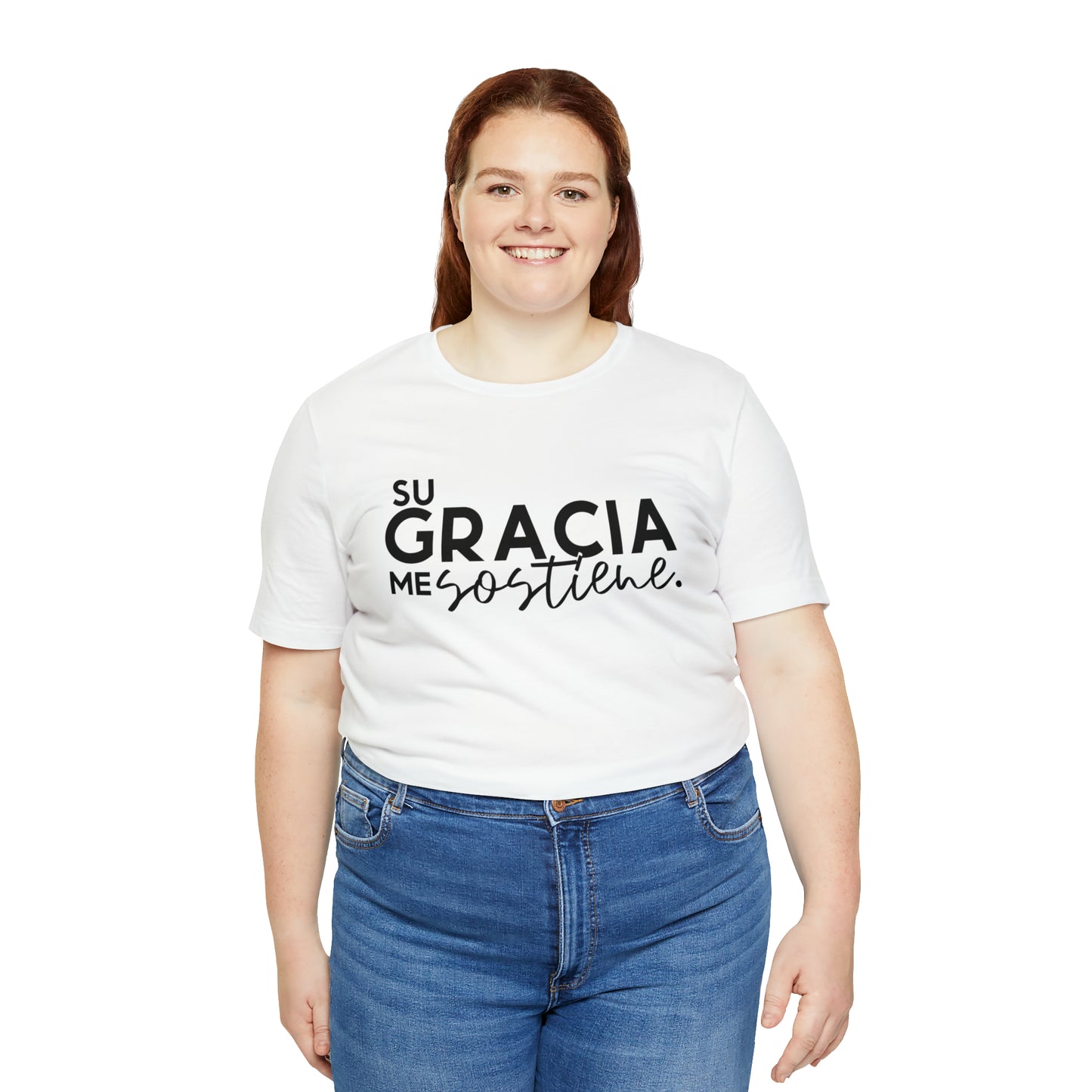 Su Gracia me Sostiene Unisex Jersey Short Sleeve Tee