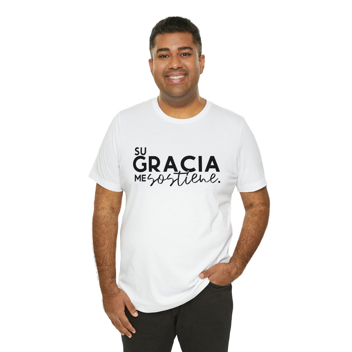 Su Gracia me Sostiene Unisex Jersey Short Sleeve Tee