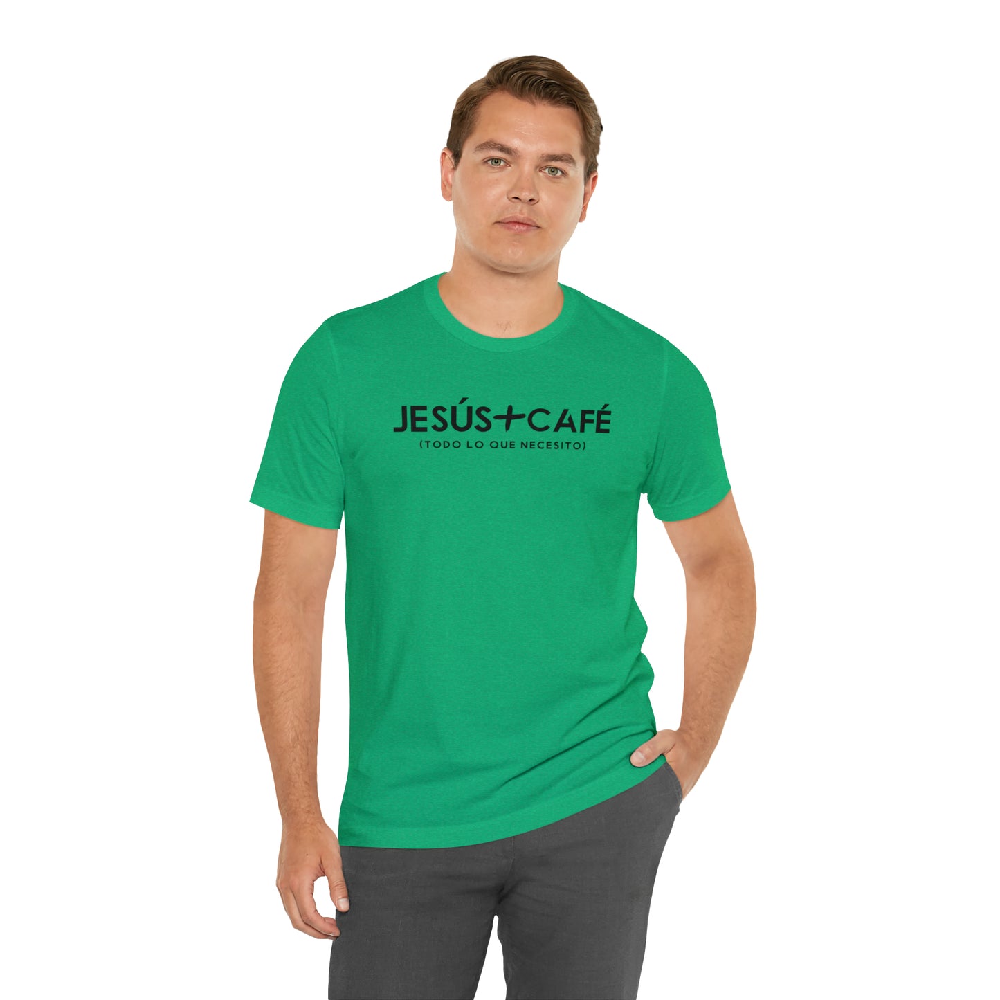 Jesús más Café Unisex Jersey Short Sleeve Tee