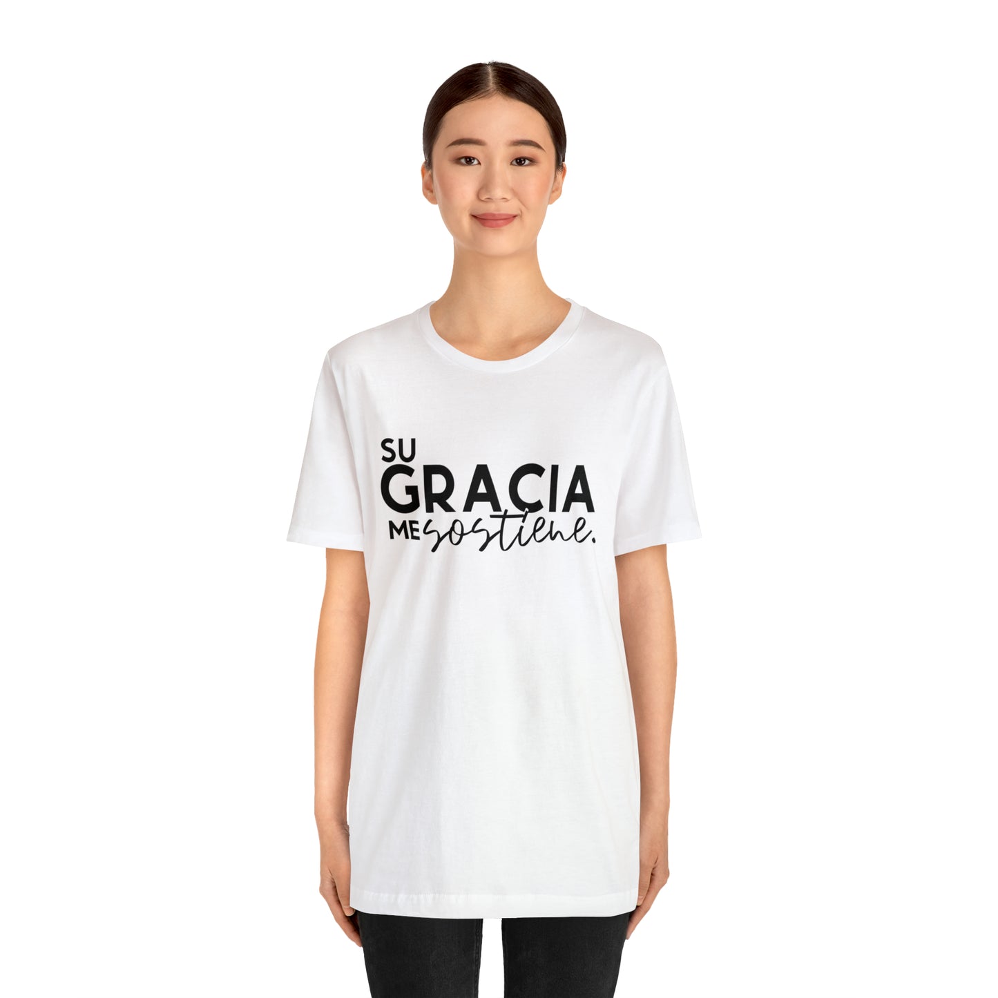 Su Gracia me Sostiene Unisex Jersey Short Sleeve Tee