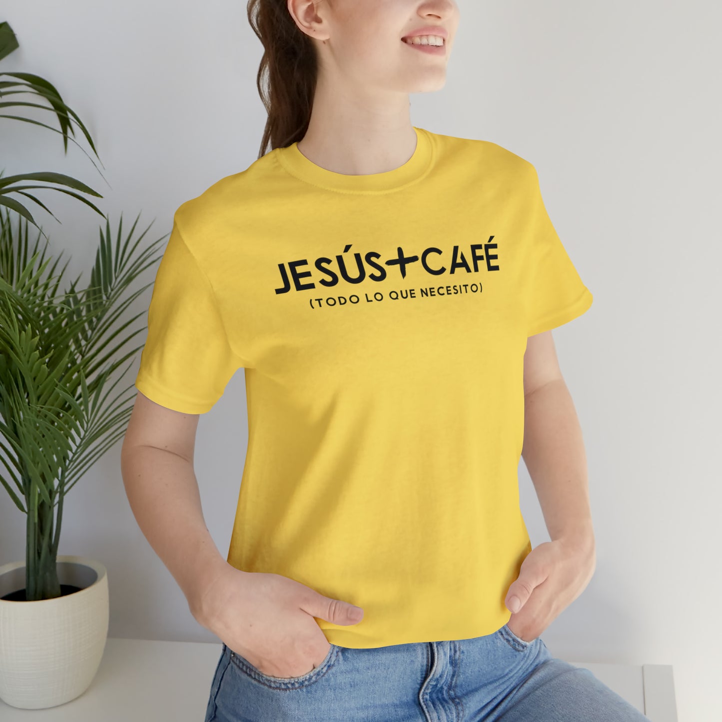 Jesús más Café Unisex Jersey Short Sleeve Tee