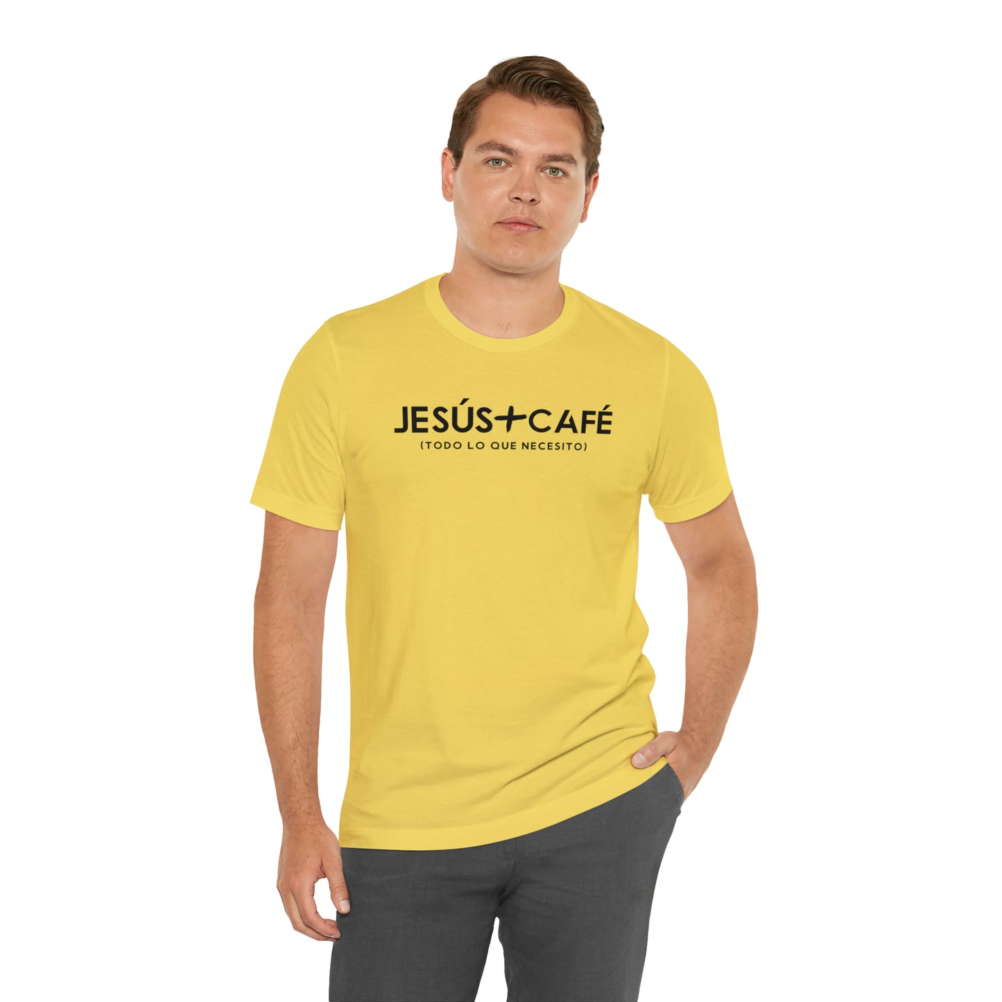 Jesús más Café Unisex Jersey Short Sleeve Tee