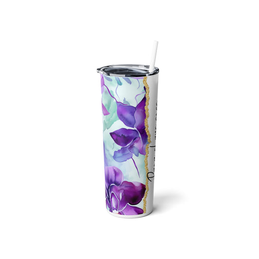 Skinny Steel Tumbler with Straw, 20oz