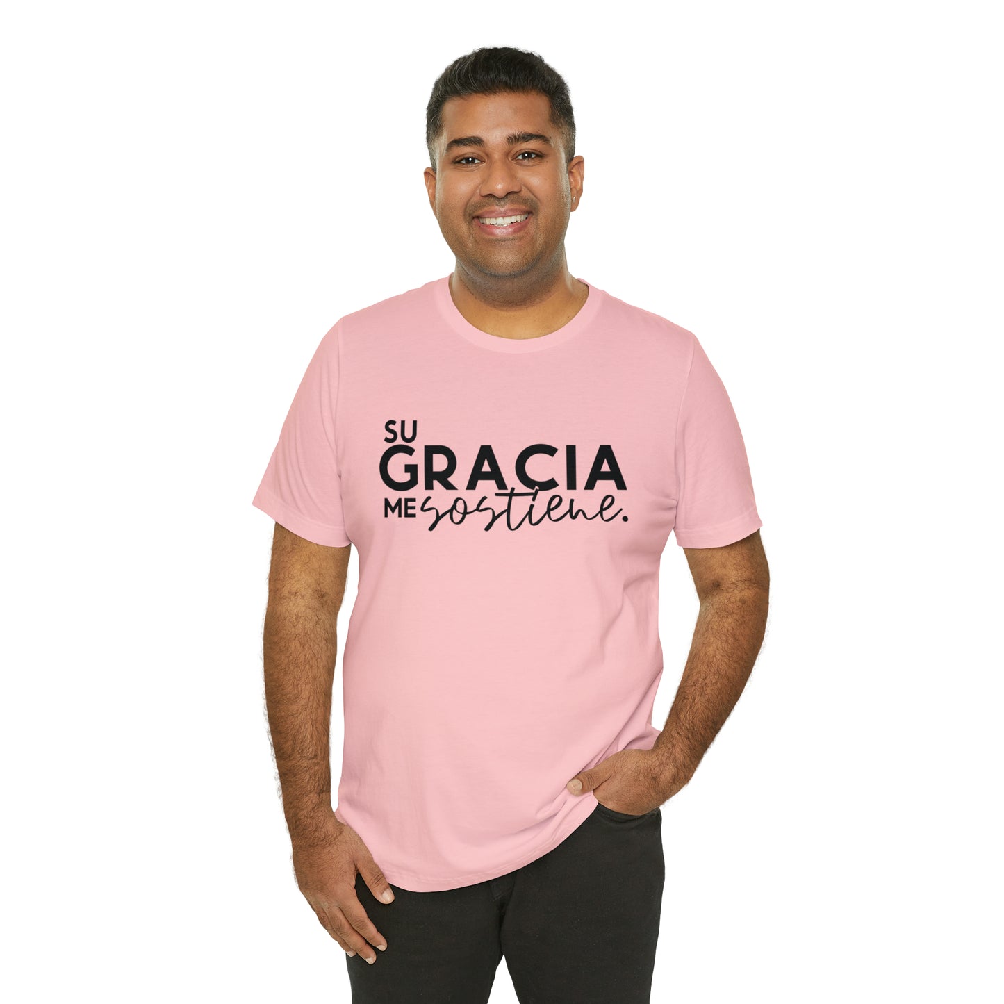 Su Gracia me Sostiene Unisex Jersey Short Sleeve Tee