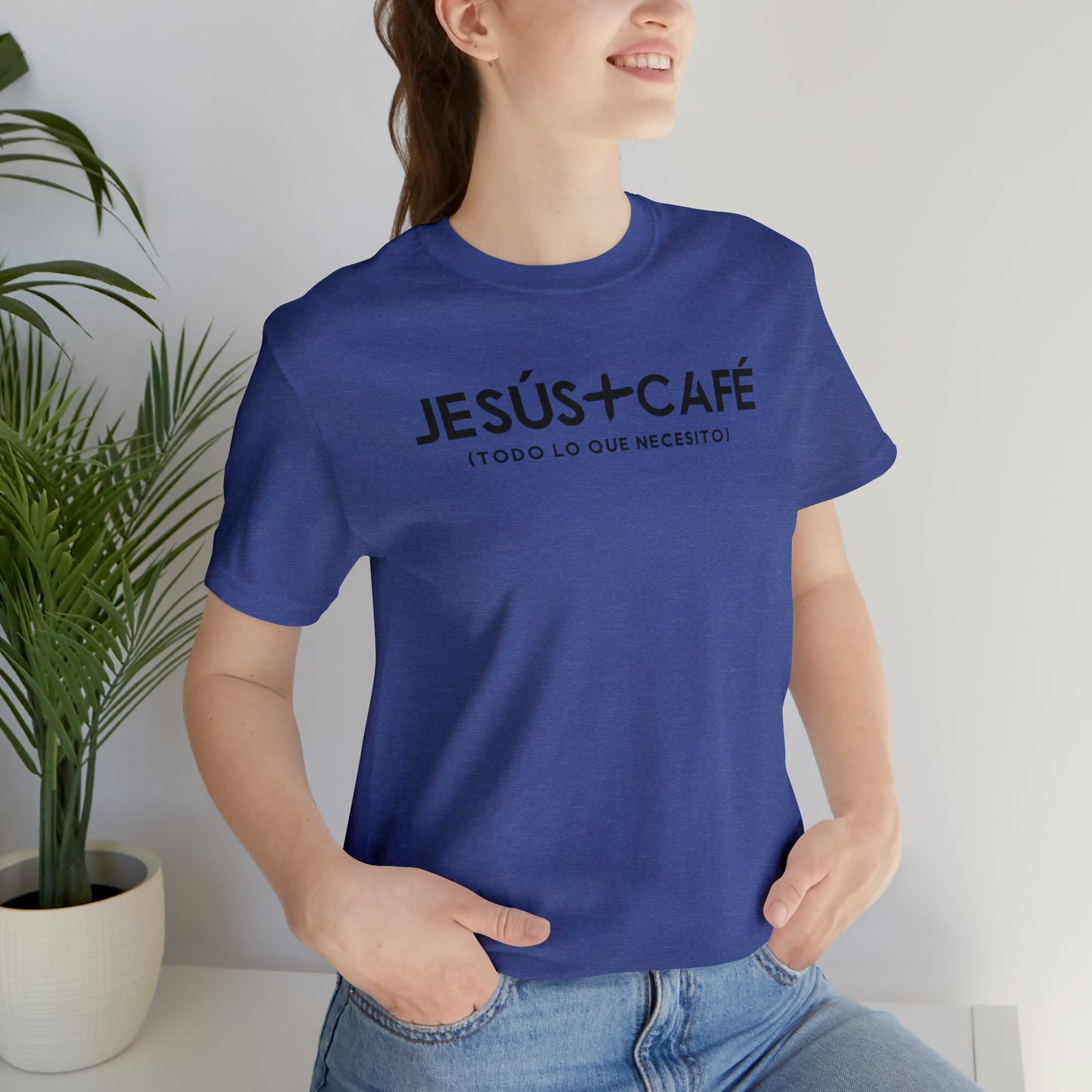 Jesús más Café Unisex Jersey Short Sleeve Tee