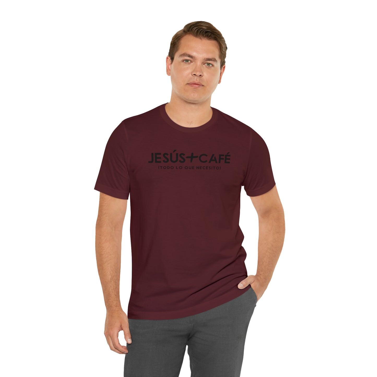 Jesús más Café Unisex Jersey Short Sleeve Tee