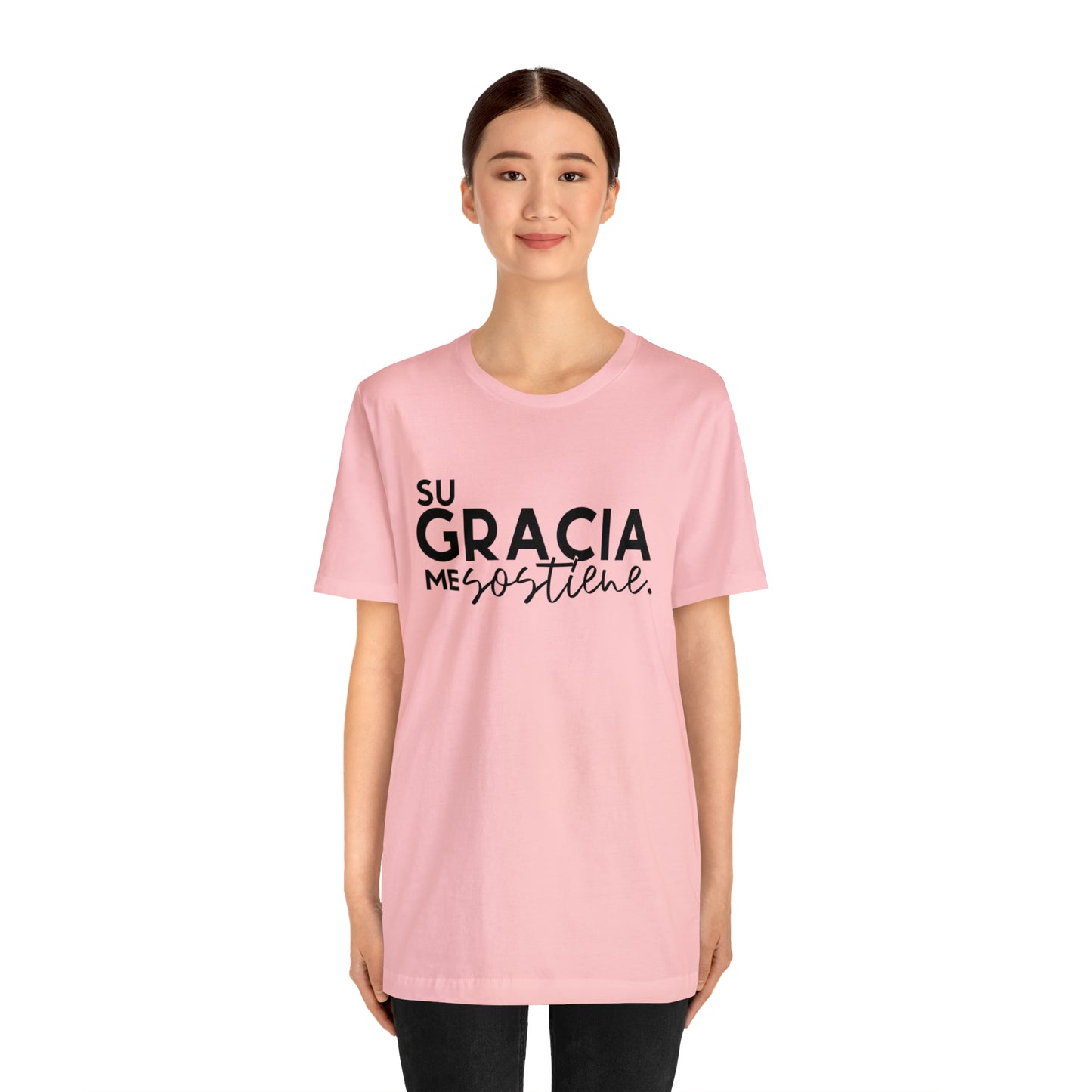 Su Gracia me Sostiene Unisex Jersey Short Sleeve Tee