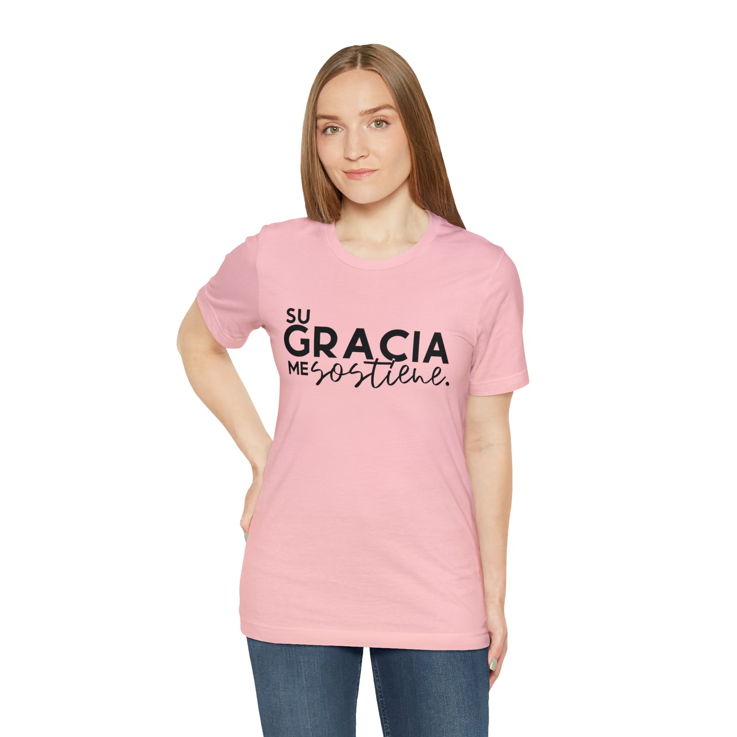 Su Gracia me Sostiene Unisex Jersey Short Sleeve Tee