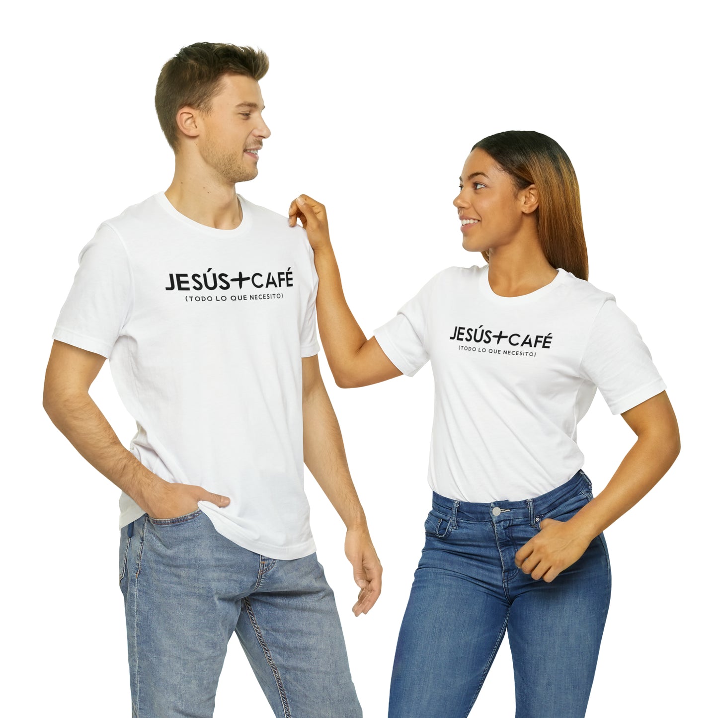 Jesús más Café Unisex Jersey Short Sleeve Tee