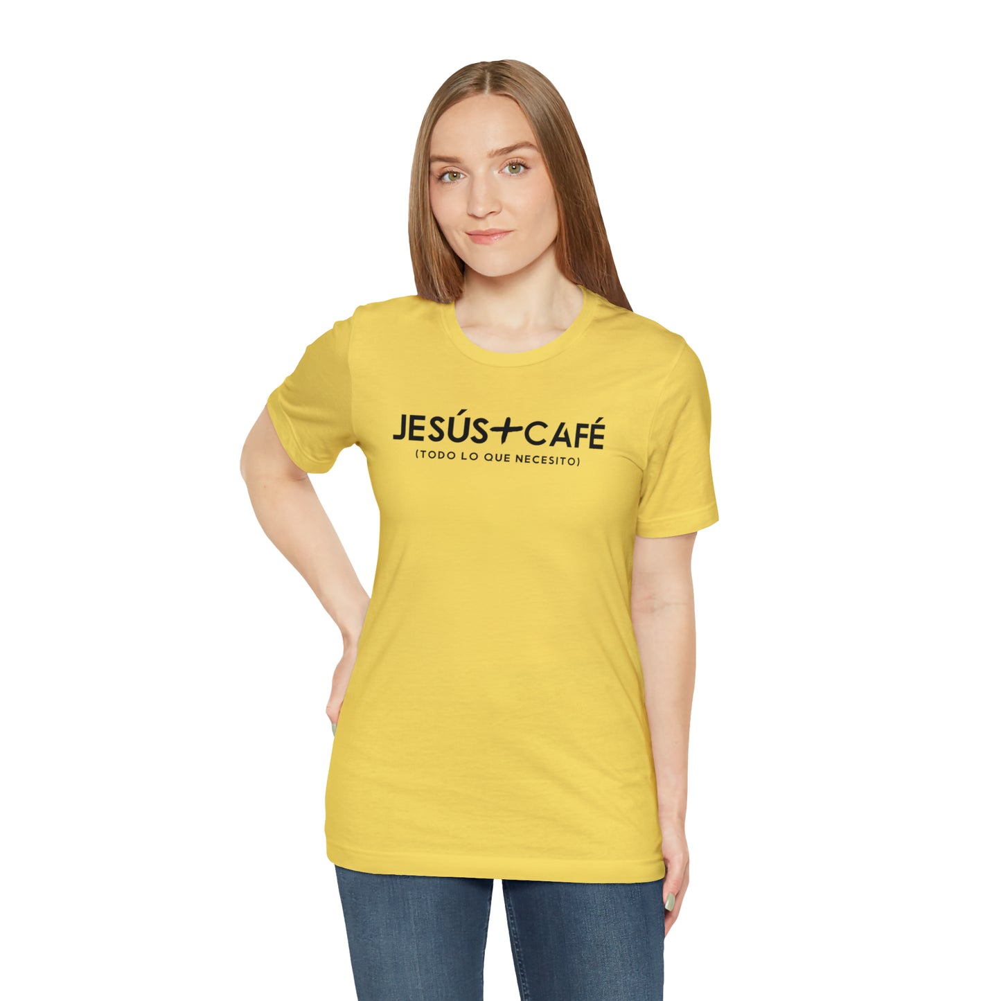 Jesús más Café Unisex Jersey Short Sleeve Tee