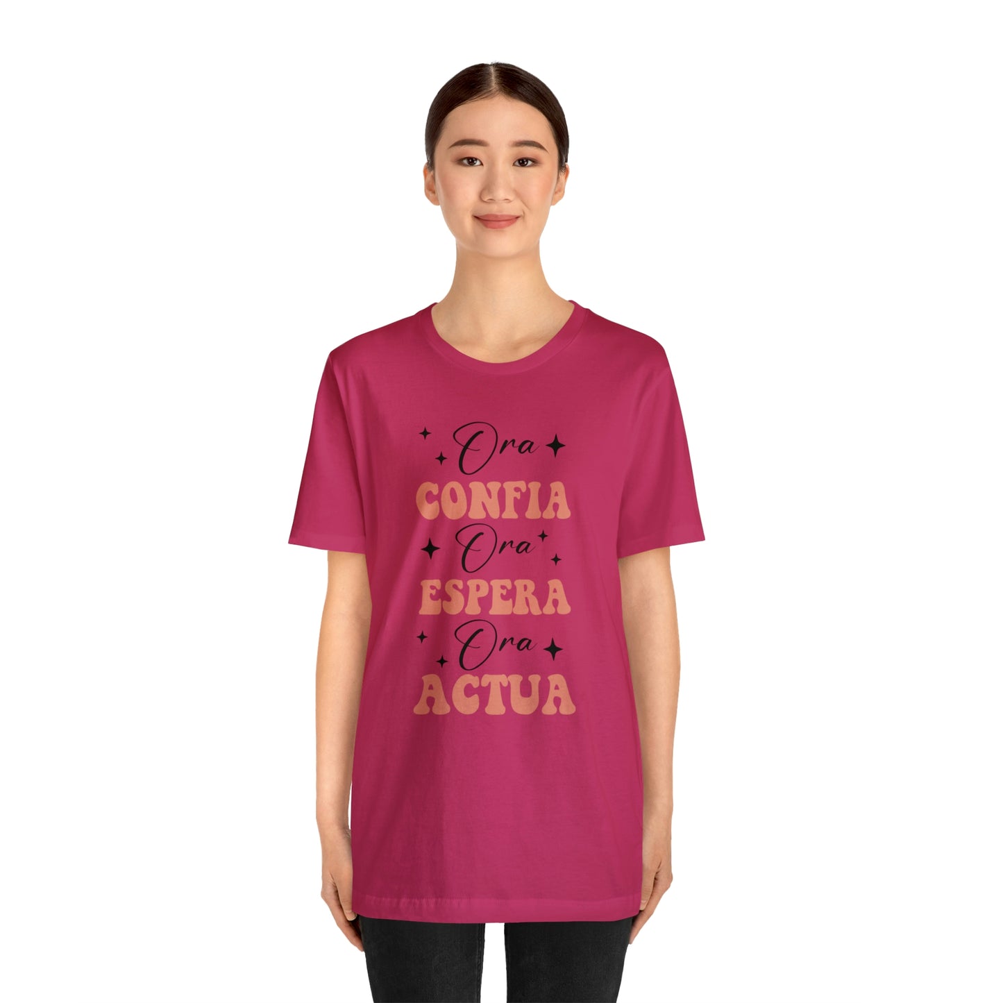 Ora, Confia, Espera Unisex Jersey Short Sleeve Tee