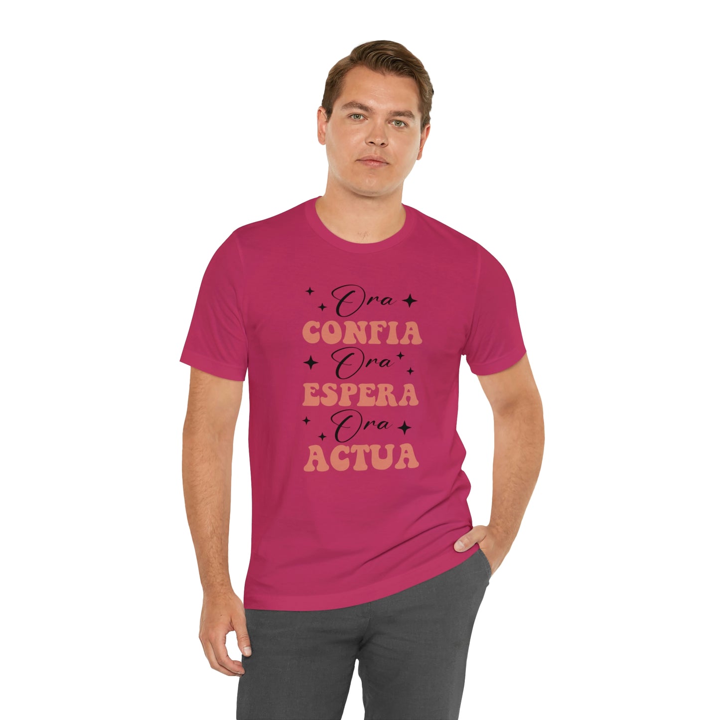 Ora, Confia, Espera Unisex Jersey Short Sleeve Tee