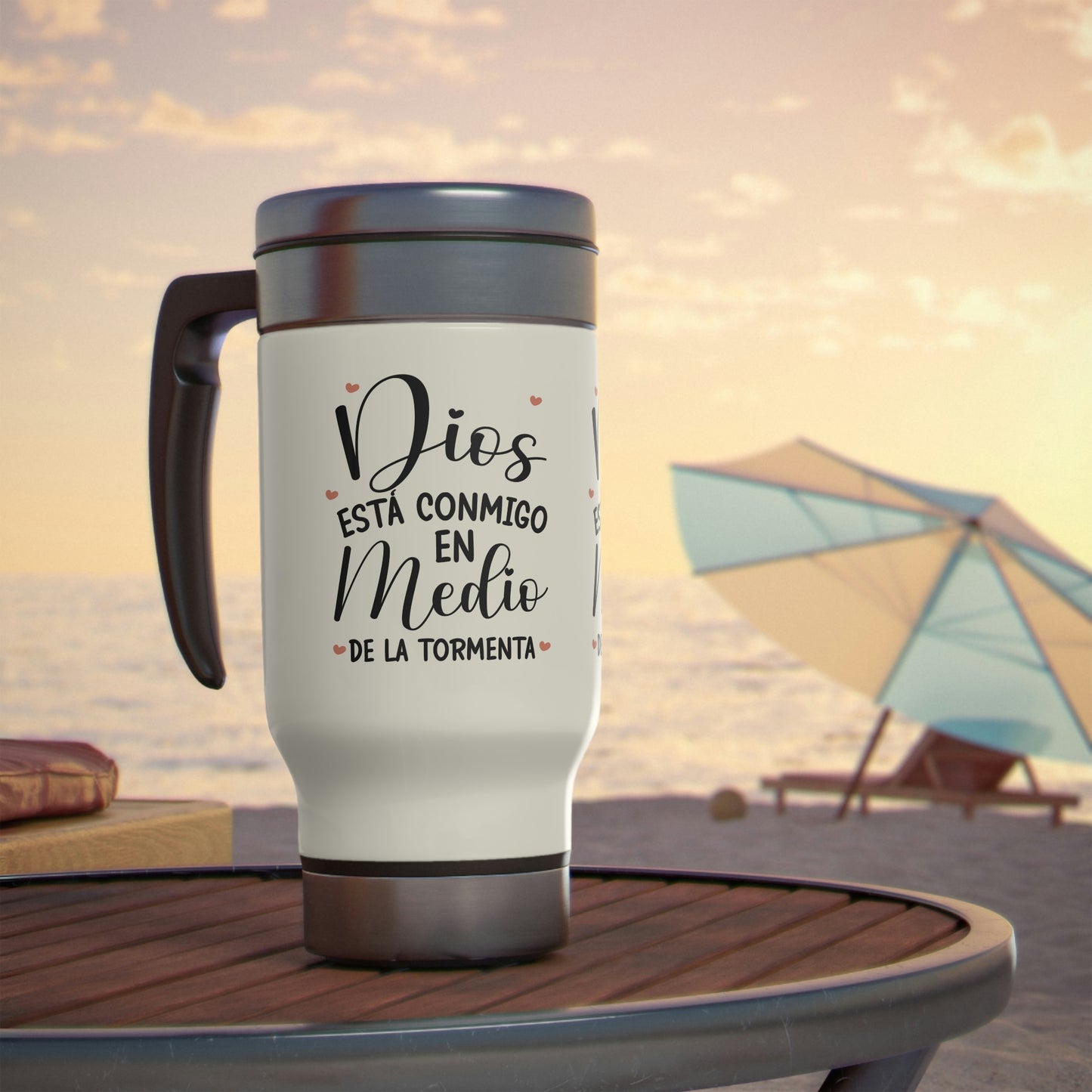 Dios esta conmigo Stainless Steel Travel Mug