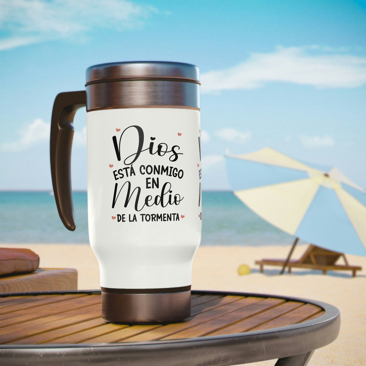 Dios esta conmigo Stainless Steel Travel Mug